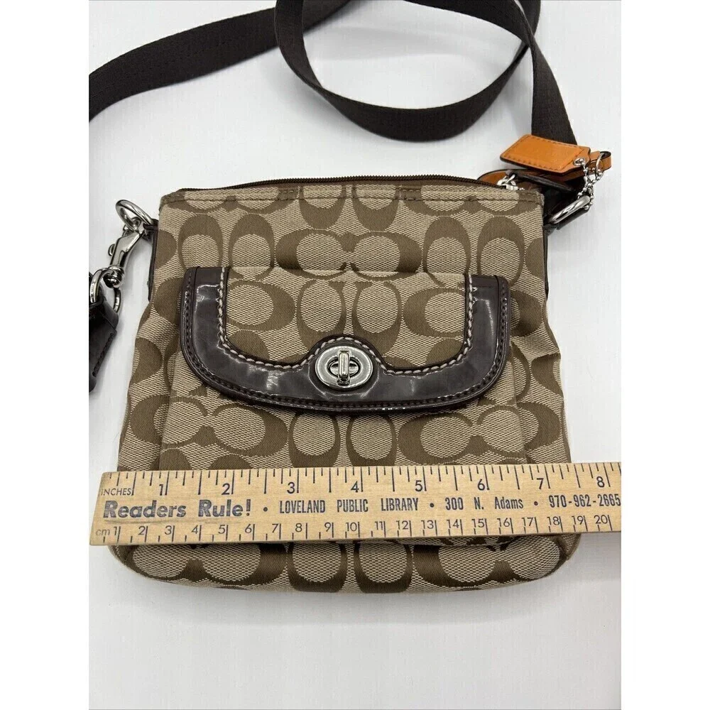 COACH Signature C Jacquard PARK Swingpack Crossbody  F49148 Khaki Mahogany